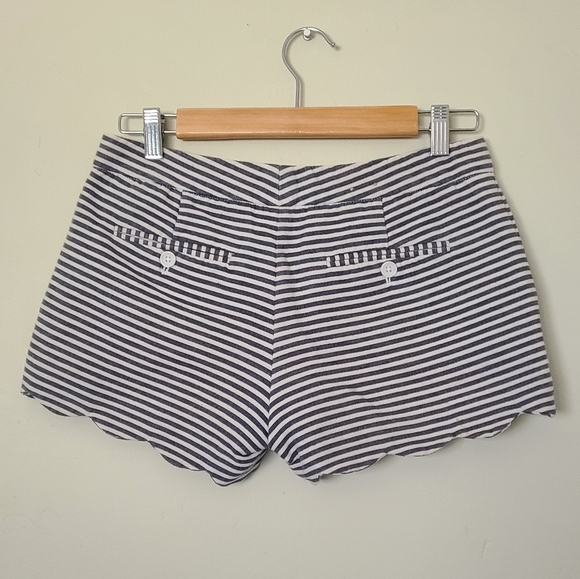 Club Monaco Sailor Stripe Scalloped Shorts - Picture 2 of 5